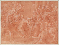 A+ 040
<br/>
Aeolus geeft Odysseus de winden in een leren zak
<br/>
<em>Primaticcio, Francesco (1504-1570) - atelier van</em>